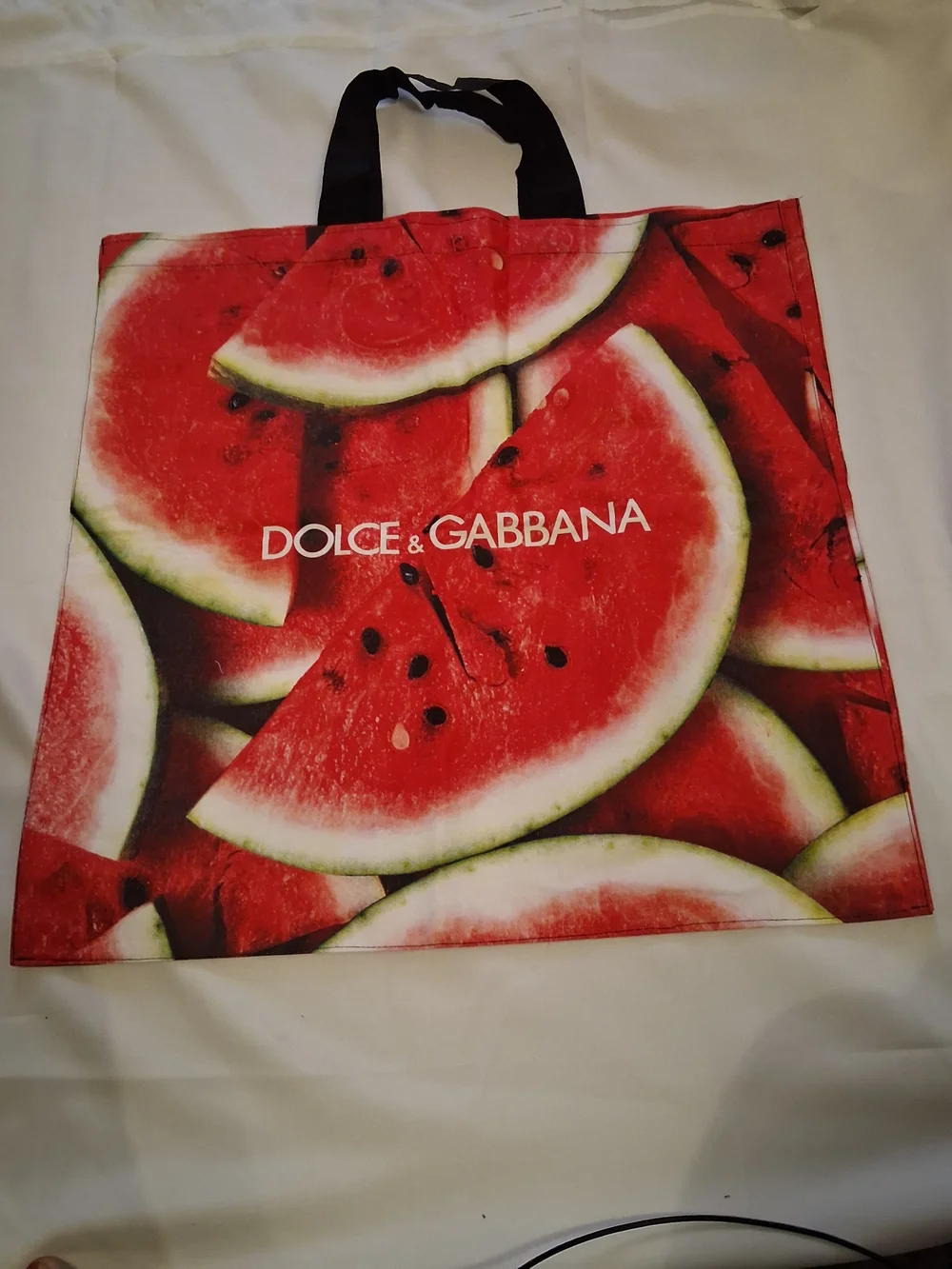 Rear DOLCE & GABBANA Red Oversized Tote Bag - Watermelon Print- NWOT